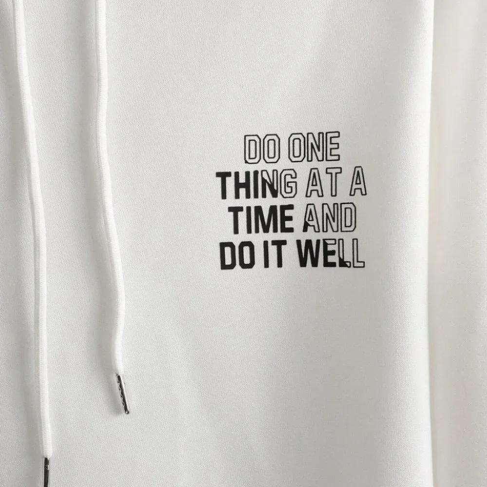 White Mens Hooded Sweater - Picture 7 of 7